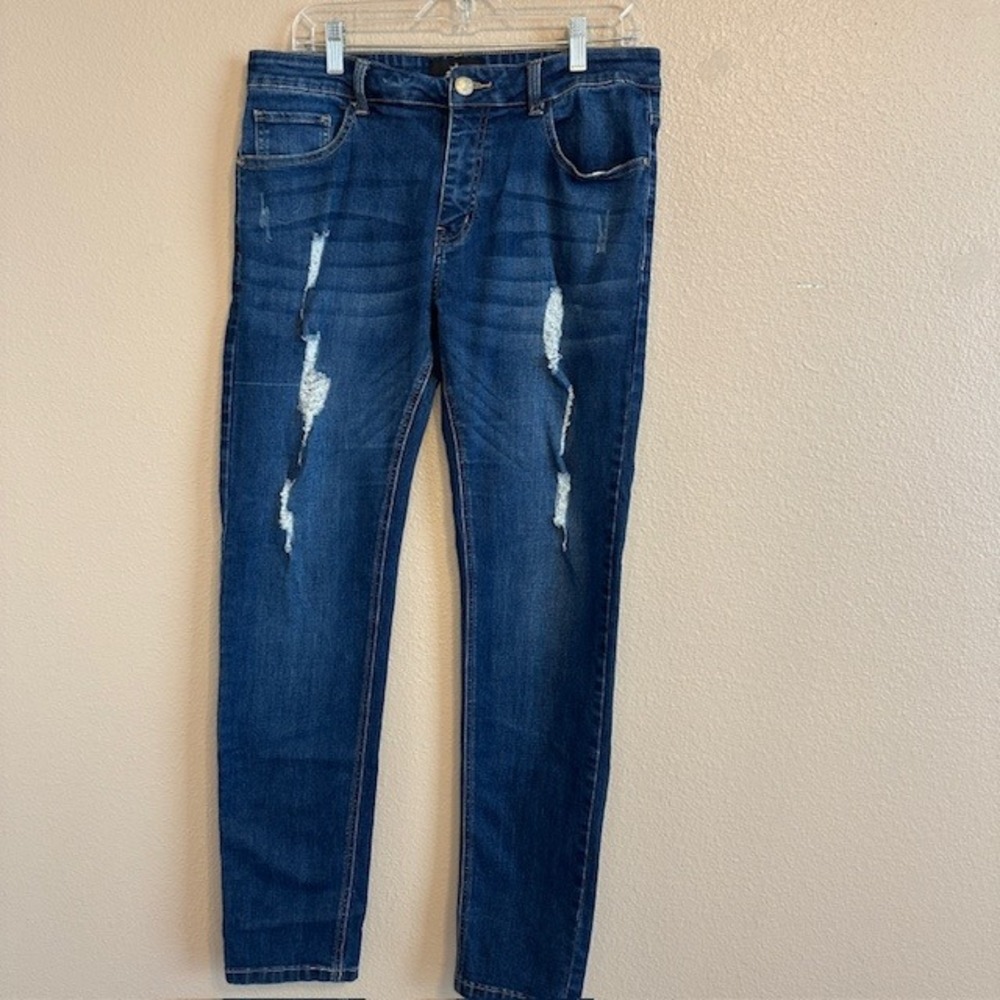ZLZ Denim Distressed Women's Skinny Stretch Jeans Size 34W